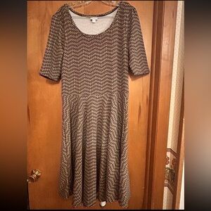 LuLaRoe Nicole Size Dress 2XL Purple Some Green Blue Yellow Geometrical NWOT